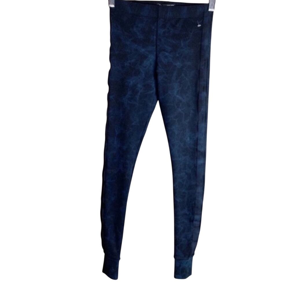 David Lerner Blue Tie Dye Jogger Leggings Womens XS Yoga Pants High Rise